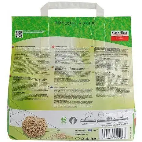 Наполнитель Cat’s Best Original для кошачьего туалета деревянный 5 л/ 2.1 кг - фото 4