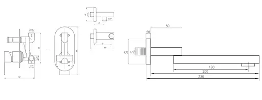 Смеситель для ванны TOPAZ SARDINIA TSG 08202-200N-BL черный с поворотным изливом для современного интерьера - фото 2