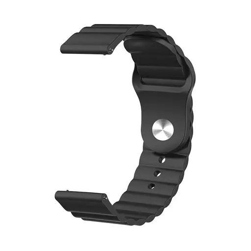 Ремінець силіконовий Tamister для годинника 22 мм Wave, 22 мм чорний (із застібкою кнопкою) - фото 2