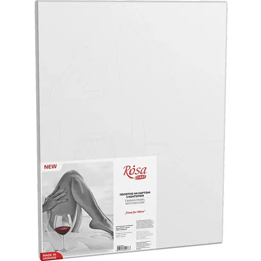 Полотно на картоне с контуром Rosa Start Time for Wine 30х40 хлопок акрил