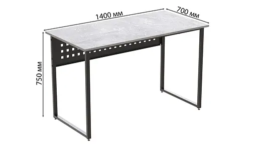 Стіл письмовий Майк Ferrum-decor 75x140x70 Чорний метал ДСП Бетон 16 мм (FRD-106537) - фото 5