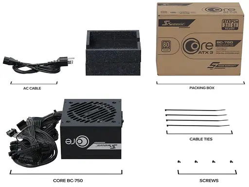 Блок живлення Seasonic CORE BC-750 80+ Bronze (CORE BC-750 ATX31) - фото 12