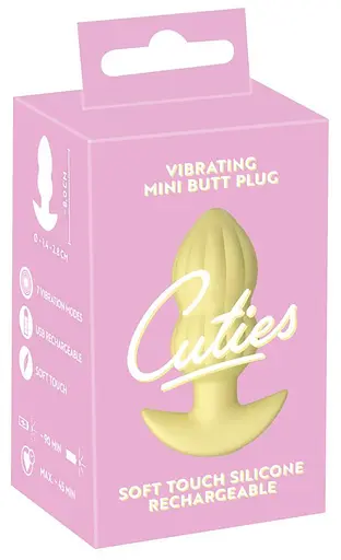 Анальная пробка Cuties Mini Butt Plug 8 см (желтый) - фото 8