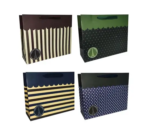 Подарунковий пакет картонний, 200 г/м², Абстракція, 15x14x7 см, 6 шт. в упаковці (В асортименті)