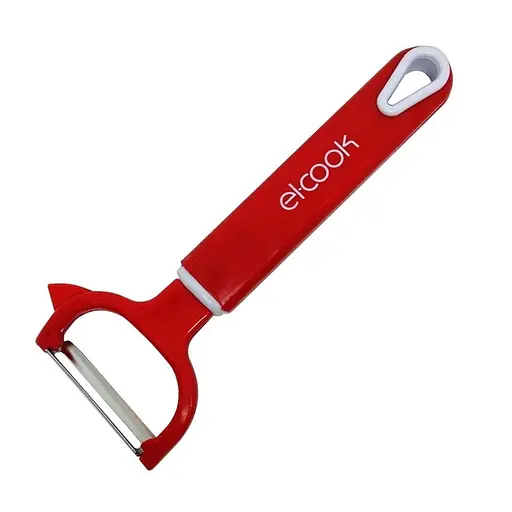 Ніж економка овочечистка для тонкого чищення овочів та фруктів El-COOK 17 см, Kitchen Master Червоний 85714 - фото 1