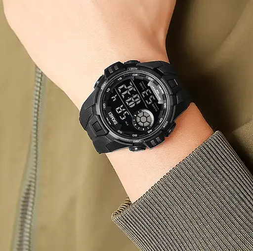 Годинник чоловічий спортивний наручний Skmei 2123 (Чорний з чорним) - фото 6