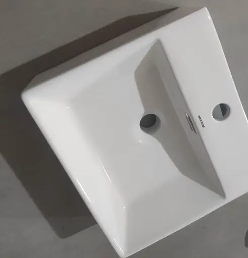 Умивальник підвісний Mixxus Premium Quadro-0205 410x360x130 мм з отвором під змішувач MP6508, Білий - фото 3