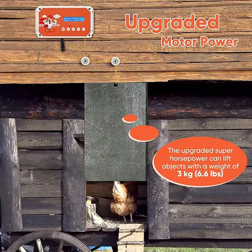 Автоматические двери курятника, водонепроницаемый открыватель дверей курятника MINENICE с дистанционным управлением, автоматические батарейные - фото 2