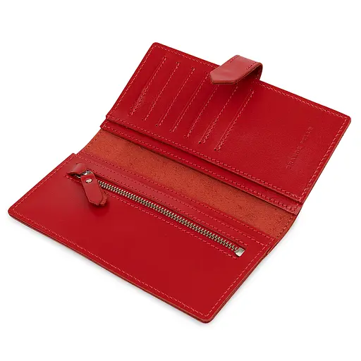 Женский кожаный портмоне Grande Pelle 9х18х1 см acs0018773 - фото 3