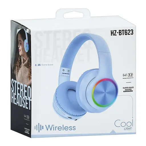 Наушники HZ-BT623, Bluetooth 5.0, до 10 метров, емкость 400 мАч, 20-20 000 Гц, 32 Ом, 108 дБ, бежевые - фото 3