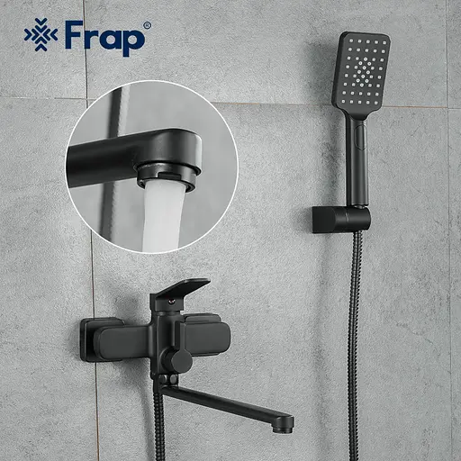 Змішувач для ванни Frap F2262 чорний матовий - фото 4
