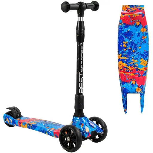 Дитячий самокат Best Scooter Maxi складаний 25х62 см Чорно-синій 000254987