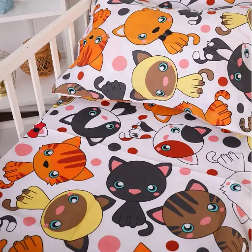 Комплект постельного белья MirSon Бязь 20-0035 Colored kittens 160x220 см белый (2200010269895) - фото 5
