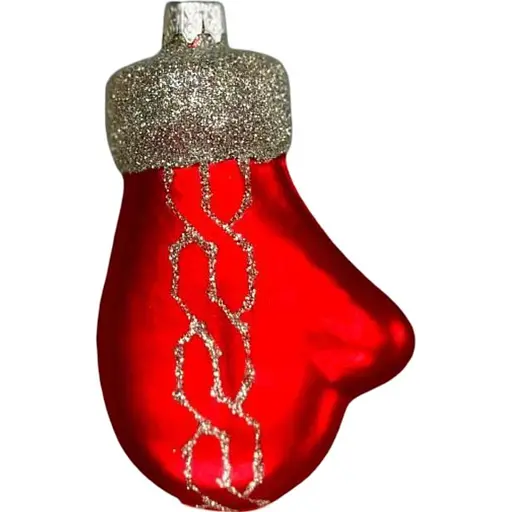 Ялинкова прикраса Санта Шоп Рукавичка орнамент скло (4820001179583)