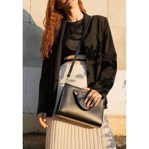 Жіноча шкіряна сумка Fancy чорна краст - фото 1