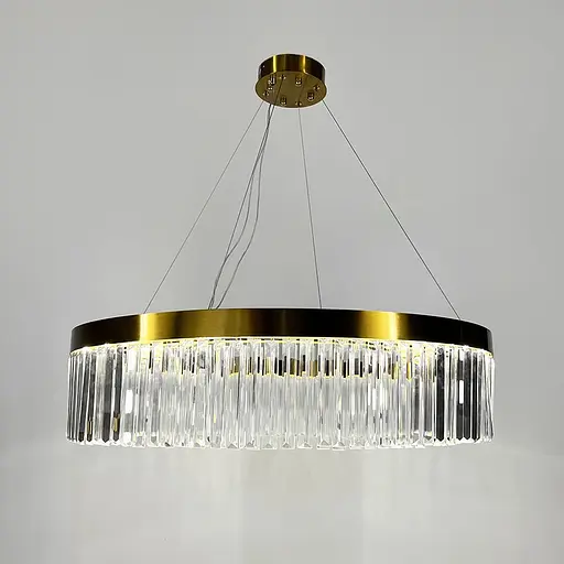 Люстра у латунному кільцевому корпусі з кришталем Ø 80 см | Line F | Арт. MJ310-800 AB - фото 3