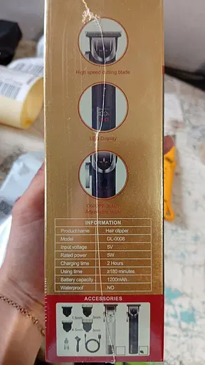 Мужской триммер Daling Super Trim профессиональный аккумуляторный с насадками с дисплеем 5 Вт DL-0008 - фото 4