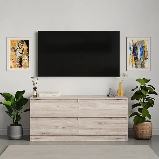 Тумба під телевізор MebelStar Нео 4Ш 120x43x53 см Аляска сірий (MBS-1273) - фото 2