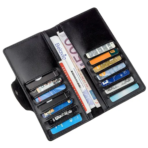 Чоловічий шкіряний гаманець Shvigel 18х8.5х1 см acs0016055 - фото 4