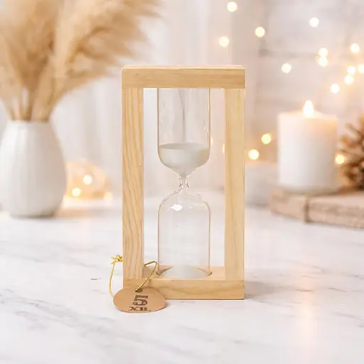 Часы песочные в деревянном корпусе на 5 минут (белый песок) 88263 - фото 2