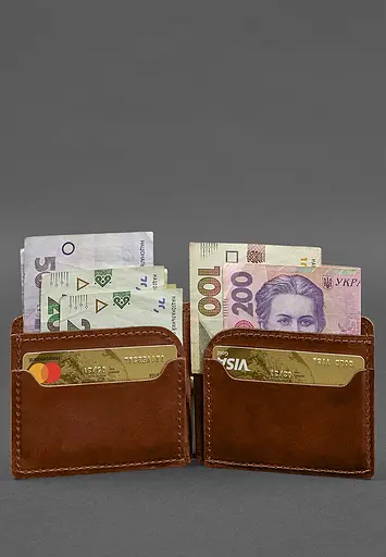 Кожаный портмоне 13.0 зажим Светло-коричневый Crazy Horse - фото 3