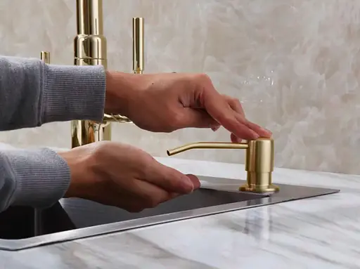 Вбудований диспенсер для рідини Rea 250 мл BAT-08000, Золотий - фото 4