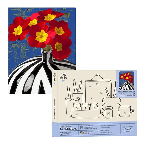 Набір для розпису по номерах "Квіти в сюрреалістичній вазі" 40*50 см
