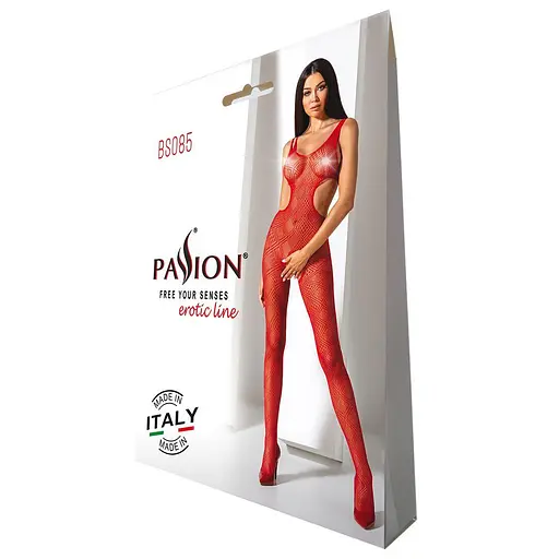 Эротический бодистокинг с рисунком Passion BS085 red One size - фото 5