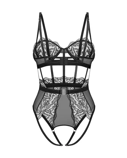 Боді Obsessive Hersis otwarte, L/XL (чорний) - фото 8