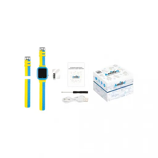 Детские умные часы Amigo GO004 Splashproof Camera+LED Glory Blue-Yellow - фото 4