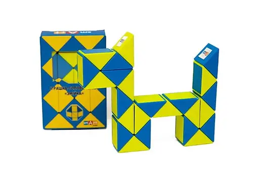 Змійка Рубіка синьо-жовта (Smart Cube Twisty Puzzle Snake) (SCU024) - фото 2