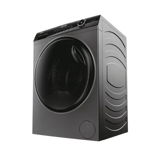 Стирально-сушильная машина Haier фронтальная 8(5) кг 1400 A 46 см дисплей пара инвертор люк черный прямой привод серебристый - фото 5