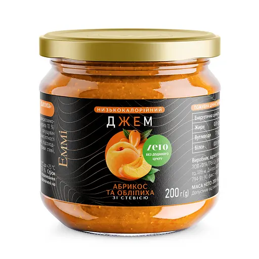 Джем Emmi со вкусом Абрикос-обепиха 200г без сахара
