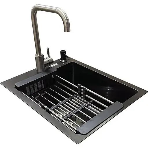 Комплект мойка + смеситель Romzha Arta U-350S BL(B) - фото 3