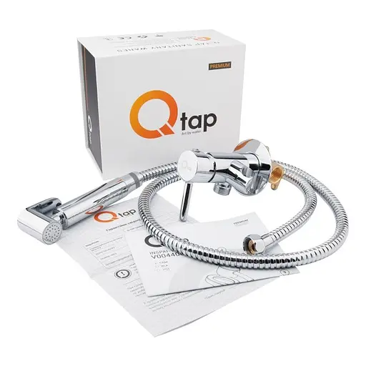 Набір для гігієнічного душу зі змішувачем Qtap Inspai-Varius CRM V00440001, Хром - фото 3