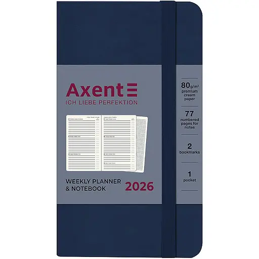 Еженедельник Axent 2026 Pocket Strong 90 x 150 мм синий (8508-26-02-A) - фото 2