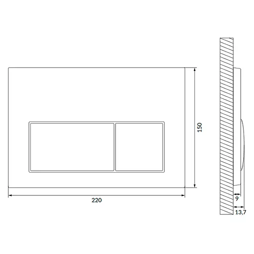 Клавіша змиву Cersanit Presto для інсталяції Aqua хром матовий K97-518, Хром - фото 2
