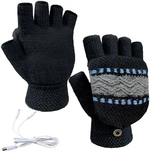 Рукавички з підігрівом USB для жінок та чоловіків, рукавички для підігріву рук для набору тексту, рукавички без пальців
