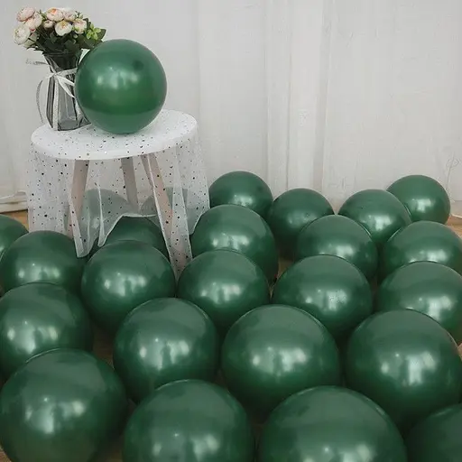 Шарик воздушный латексный 30 см (100) темно-зеленый, матовый, IDEA7-DL-008 - фото 2