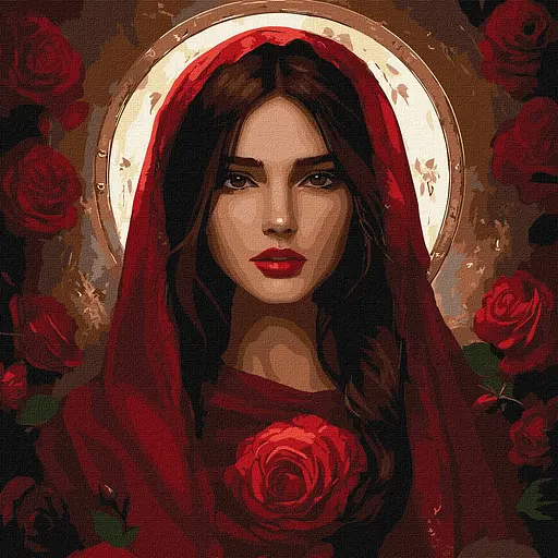 Набір для розпису по номерах Травнева троянда, Ideyka, 40x40 см, КНО8578