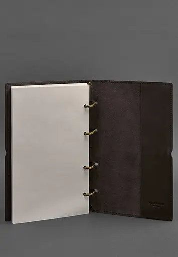 Шкіряний блокнот А4 на кільцях (Софт-бук) 9.0 в м'якій обкладинці коричневий - фото 5