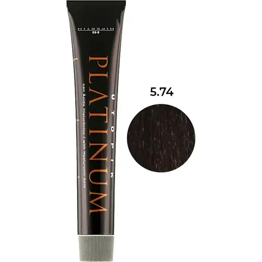 Крем-фарба для волосся Hipertin Utopik Platinum 5.74 Світлий шатен пісочно-мідний 60 мл