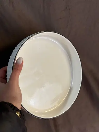 Сервировочное блюдо 1571B из керамики на металлической подставке 22,5см - фото 7