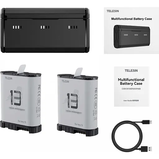 Зарядное устройство Telesin S0-ECB-09-TGP + 2 аккумулятора для GoPro HERO13 [124464] - фото 2