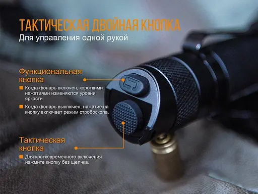 Ручний тактичний ліхтарик Fenix TK25 UV Cree XP-G2 1000лм 1x18650 (Чорний) - фото 7
