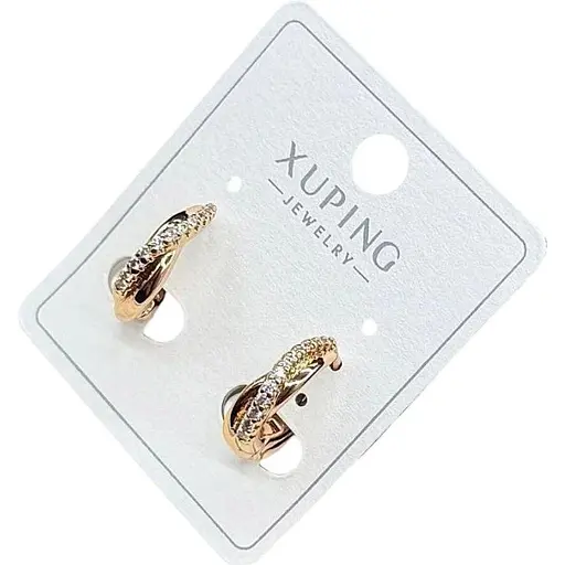 Сережки Xuping з камінчиками з медичного сплаву під золото - фото 1