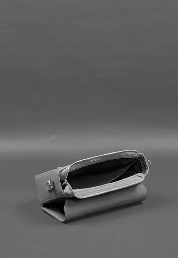 Жіноча шкіряна сумка Mary сіра - фото 3