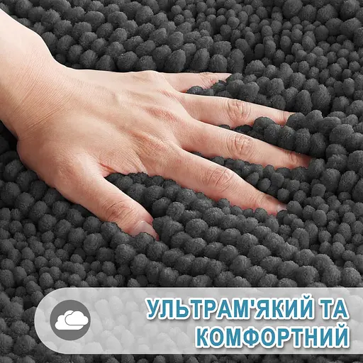 Универсальный Премиум Климок Aquarius Шенилловый Ультрамягкий 50х120 см Графит - фото 4