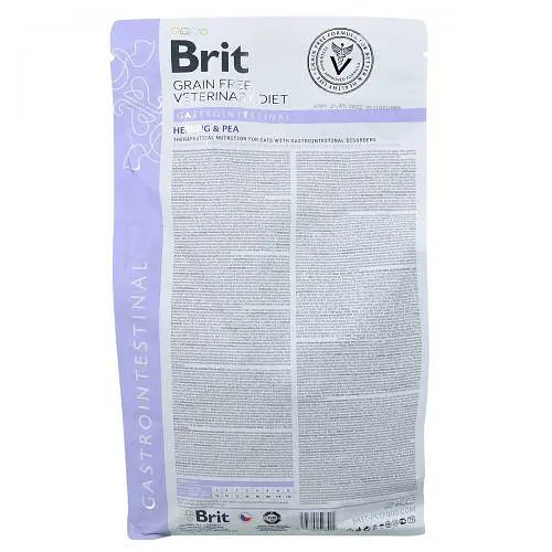 Сухой корм Brit GF VetDiet Cat Gastrointestinal для кошек, при нарушениях пищеварения, с сельдью, лососем, яйцом и горохом, 2 кг - фото 5