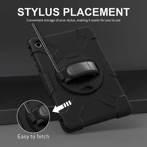 Чохол Rugged 3 Layers броньований протиударний з захистом-360 Samsung Galaxy Tab A9+ Plus SM X210 X215 Чорний - фото 9
